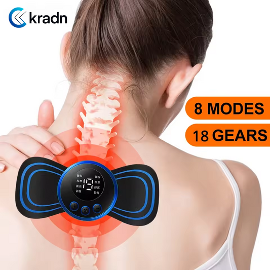 Neck Massager Mini Electric Neck Massage EMS Cervical Back Vertebra Massage Patch 8 Modes Relieve Relax Muscle Fatigue Tools