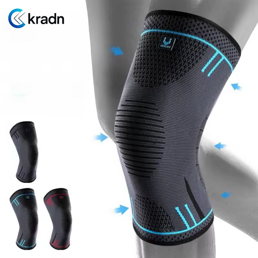 1 Pcs Compression Knee Support Sleeve Elastic Breathable Knee Pads Brace Springs Gym Sports Protector Basketball Volleyball Run