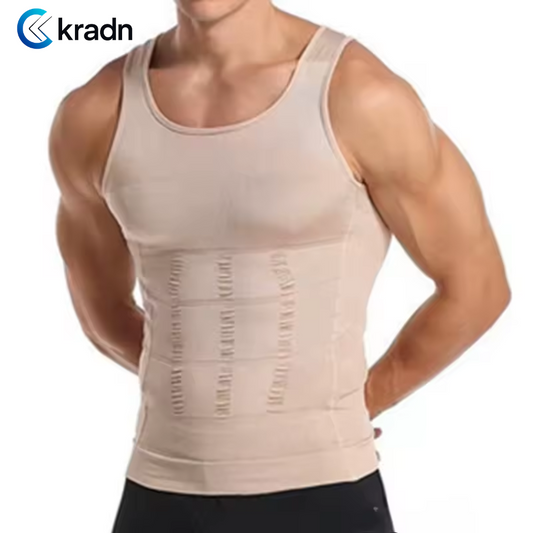 YBFDO Men Body Shaper Slimming Compression Vest Undershirt Seamless Waist Trainer Tank Top Belly Control Weight Loss Shapewear